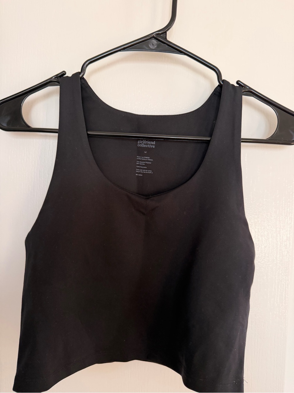 girlfriend collective Black Crop Tank